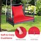 Outdoor Rattan Swing Chair with Seat Cushion for Porch and Patio